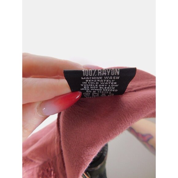 Seven Islands New York Dress Womens 2X Pink Burgundy Tie Dye Embroidered Rayon - Picture 12 of 12